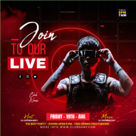 Red Neon Club Party Square template