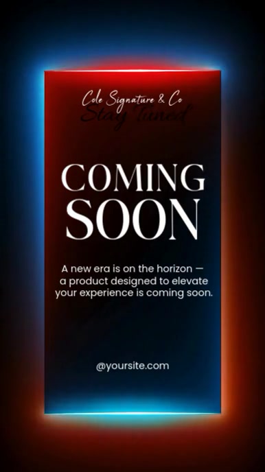 Red Neon Coming Soon Mobile Video Instagram Reel template