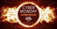 Red Neon Cyber Monday Sale Gambar Bersama Facebook template
