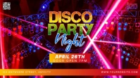 Red Neon Disco Party Night Pos Twitter template