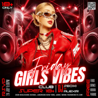 Red Neon Girls Night Out Instagram Post Video Instagram-Beitrag template