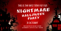 Red Neon Halloween Night Party  Facebook Shared Image template