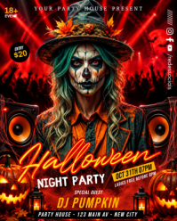Nero Halloween Night Party Instagram Portrait Template