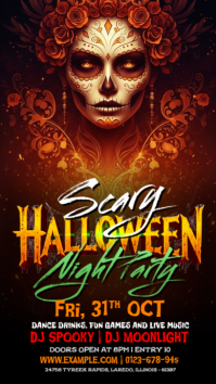Black Halloween Night Party Indaba yaku-Instagram Template