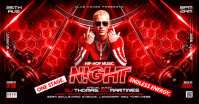 Red Hip-Hop Music Event Obraz udostępniany na Facebooku Template