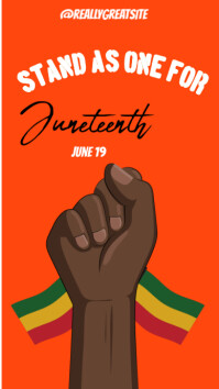 Red Neon Juneteenth Day Instagram Story template