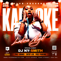 Red Neon Karaoke Ladies Night Instagram Post template