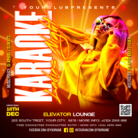 Red Neon Karaoke Night Event Instagram Post template