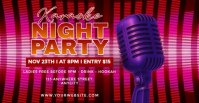 Red Neon Karaoke Night Party Sampul Acara Facebook template