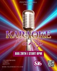 Red Neon Karaoke Party Instagram Portrait template