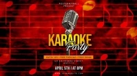 Red Neon Karaoke Party Pos Twitter Twitter-opslag template