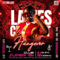 Black Ladies Night Chillout Event Persegi Template