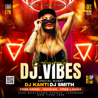 Red Neon Ladies Night Party Instagram Post template