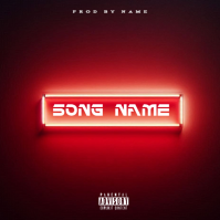 Red Neon Music Album Cover Album Cover template