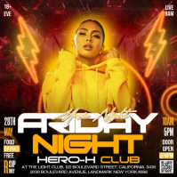 Red Neon Music Night Event Instagram Post Video Iphosti le-Instagram template
