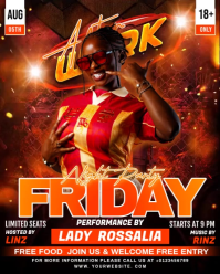 Red Neon Night Party Instagram Portrait Video template