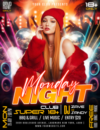 Red Neon Nightclub Event Flyer Volante (Carta US) template