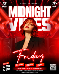 Красный Nightclub Event Instagram Portrait Template