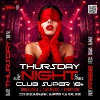 Red Neon Nightclub Event Instagram Post Video template