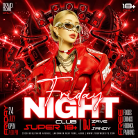 Red Neon Nightclub Event Instagram Post Video template