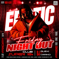 Red Neon Nightclub Event Instagram Post Video template