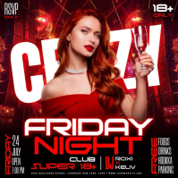 Red Neon Nightclub Event Instagram Post Video template
