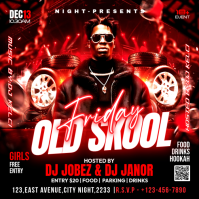 Czarny Old Skool DJ Night Iphosti le-Instagram Template
