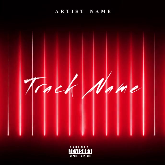 Red Neon Rap Trap Music Song Mixtape Album Cover Album Cover Template ...