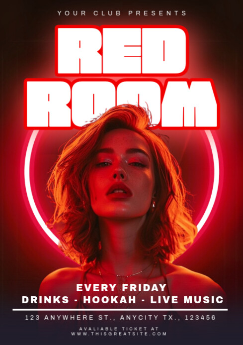 Red Club Event A4 Template | PosterMyWall