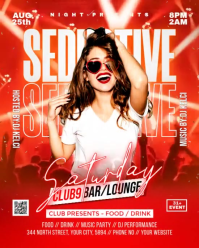 Red Neon Saturday Night Club Party Instagram Portrait template