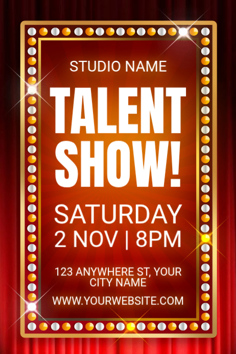 Red Neon Talent Show Poster Template | PosterMyWall
