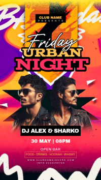 Red Neon Urban Night Club Event Instagram Story template