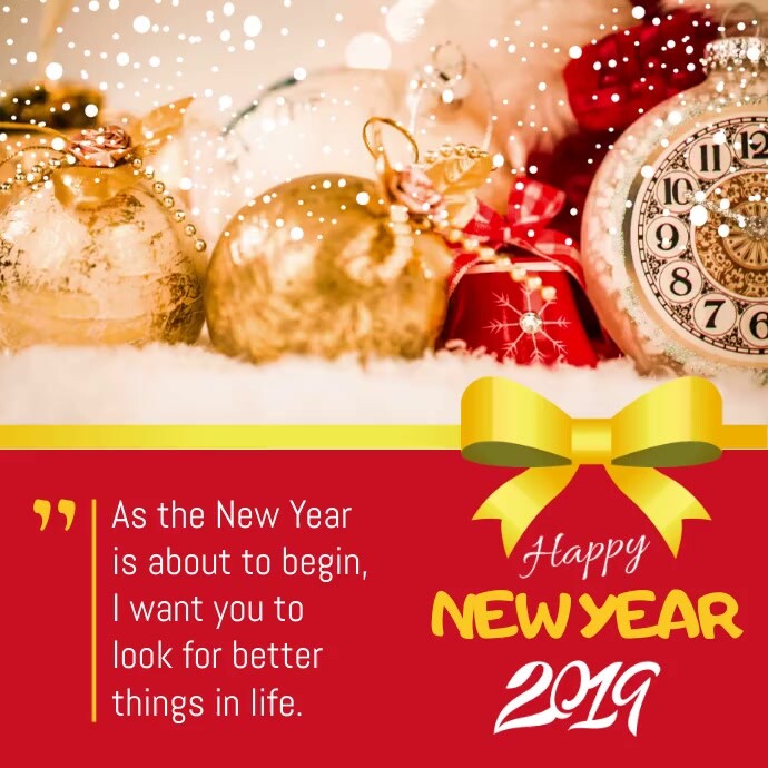 Red New Year Greetings Instagram Video