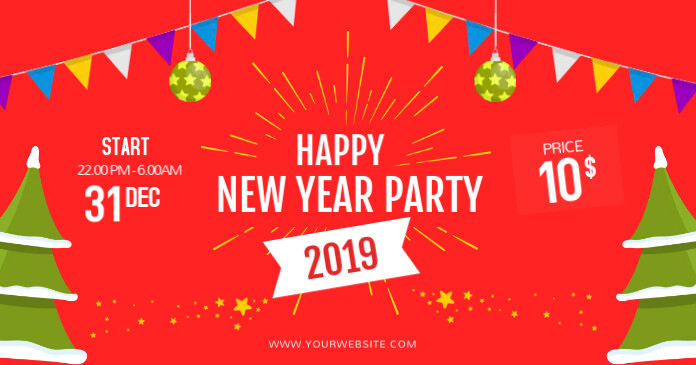 Sjabloon Rode Partijkaartje Van Het | PosterMyWall