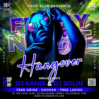 Red Nightclub Event Instagram Post Instagram-opslag template