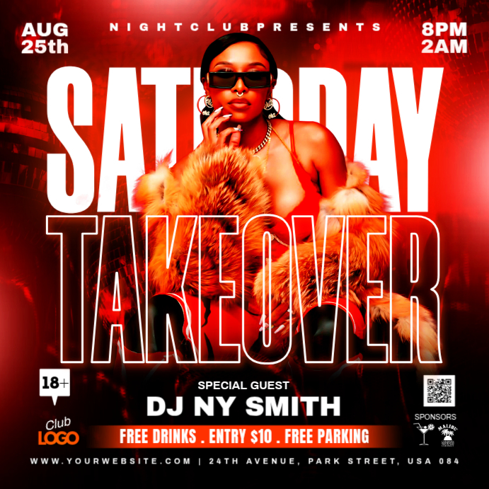 Red Nightclub Event Promotion Instagram Post Template | PosterMyWall