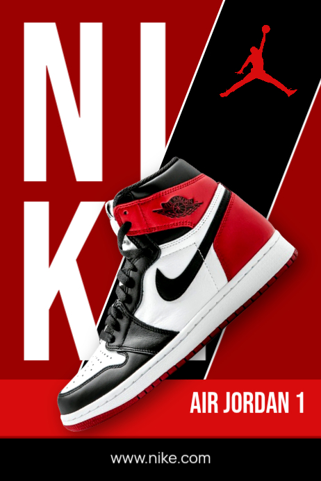 Red Nike Air Jordan 1 Poster Modelo | PosterMyWall