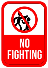 Red No Fighting A4 template