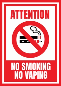 Red  No Smoking  A2 template