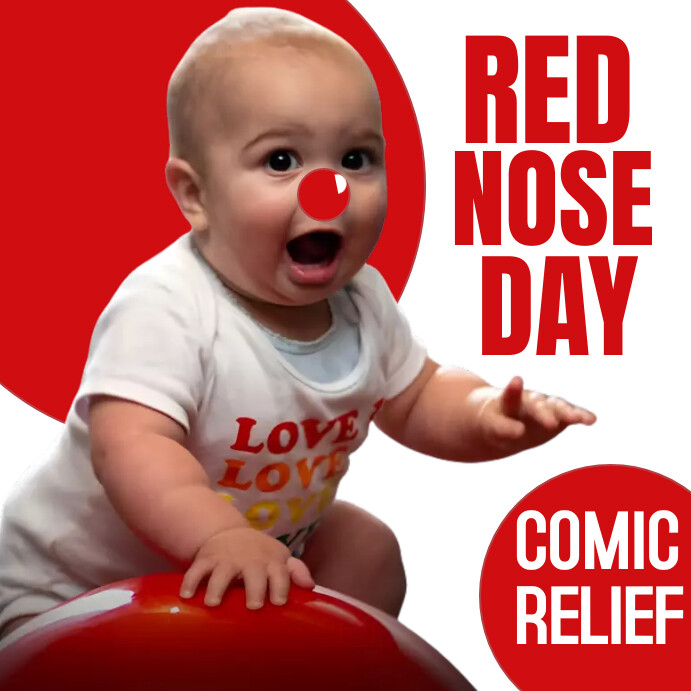 Red nose day flyer Instagram-bericht template