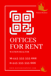 Office For Rent Poster White Office Space For Rent A4 Template | PosterMyWall