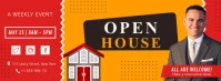 Red Open House Invite Facebook Cover template