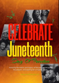 Red orange Maximalist Juneteenth Celebrate  A A2 template
