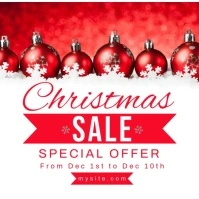 Red Ornament Christmas Day Sale Special Offer Ad Publicación de Instagram template