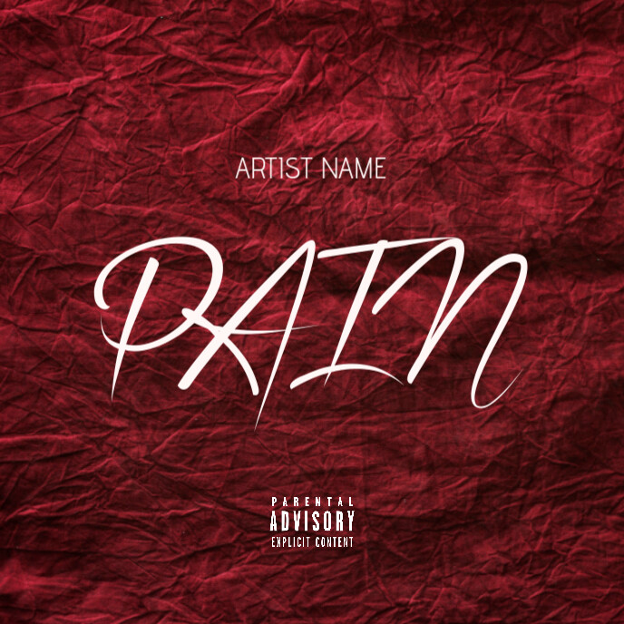Red  Pain Song Album Cover Album Cover template