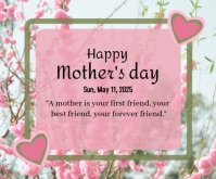 Red Pastel 12 May Happy Mother's Day Medium Rectangle Rectángulo Mediano template