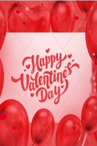 Rot Red pastel and maximalist Valentine video. Poster Template