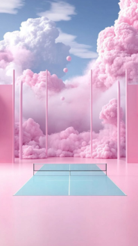 Red Dreamy Tennis Court Digitalt display Template