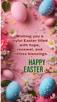 Red Pastel Easter Template  Digital Display (9:16)