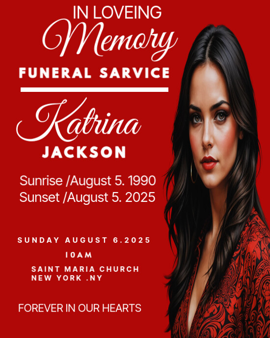 Red Pastel Funeral Sarvice Memory  Instagram Portrait template